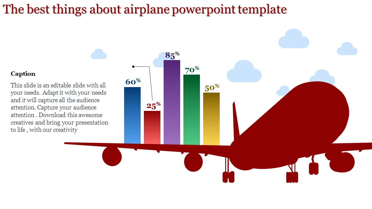 Free - Airplane PowerPoint Template Bar Chart Presentation 